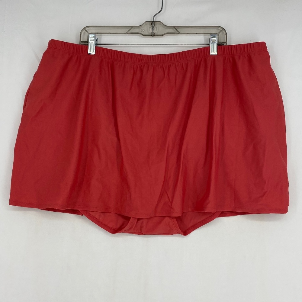 Swim 365 Womens Size 30W Swim Skort Coral Pink Attached Briefs Powernet Lining